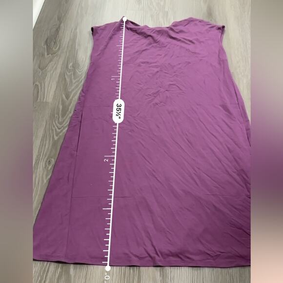 Eileen Fisher Purple Bateau Neck Twist Back Shift Jersey Stretch Dress Size XS - Picture 10 of 10